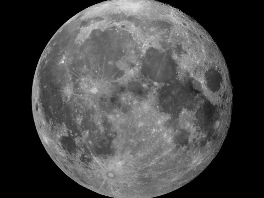 A detailed high-resolution photograph of the full moon